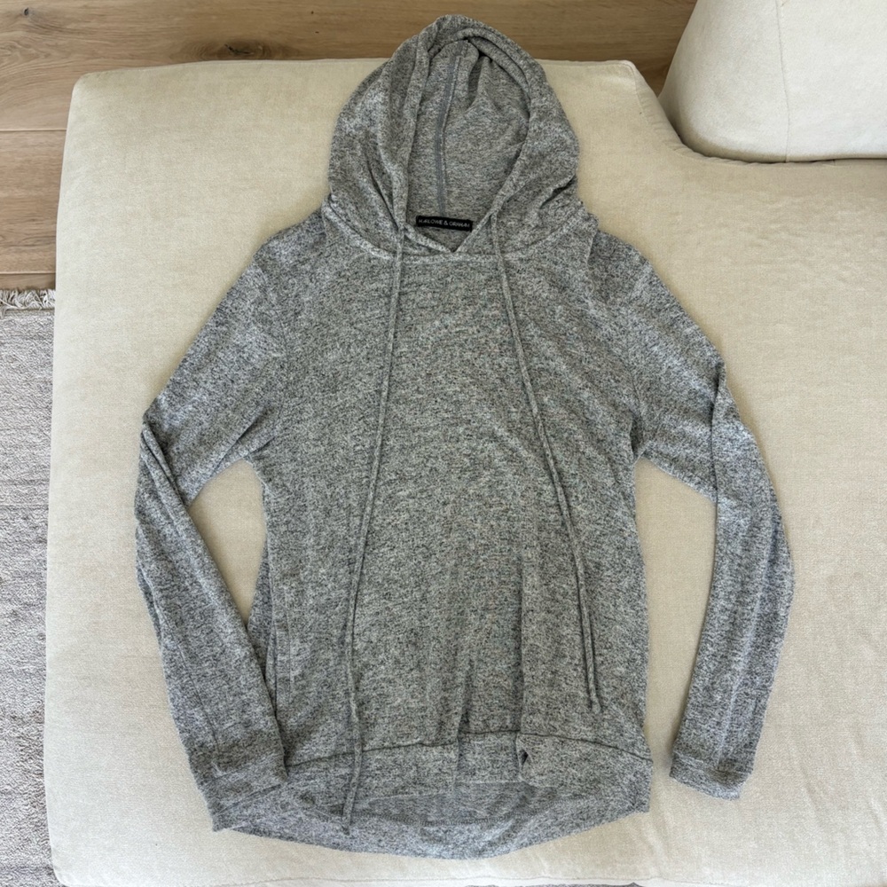 Harlowe & Graham Light Gray Marled Zip-Up Hoodie